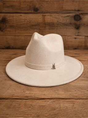 Tisú Hats Ivory Wide Brim Rancher Fedora Hat Western Boho Coastal Cowgirl